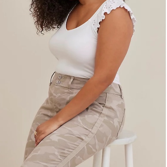 Torrid CROP AVIATOR SKINNY STRETCH TWILL MID-RISE PANT - Picture 4 of 5